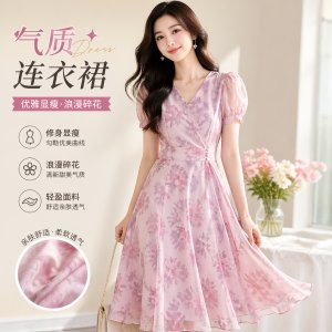 平台：淘宝，商品标题：连衣裙，描述：美观，好看。请生成一张吸引人的电商主图，突出产品主体。